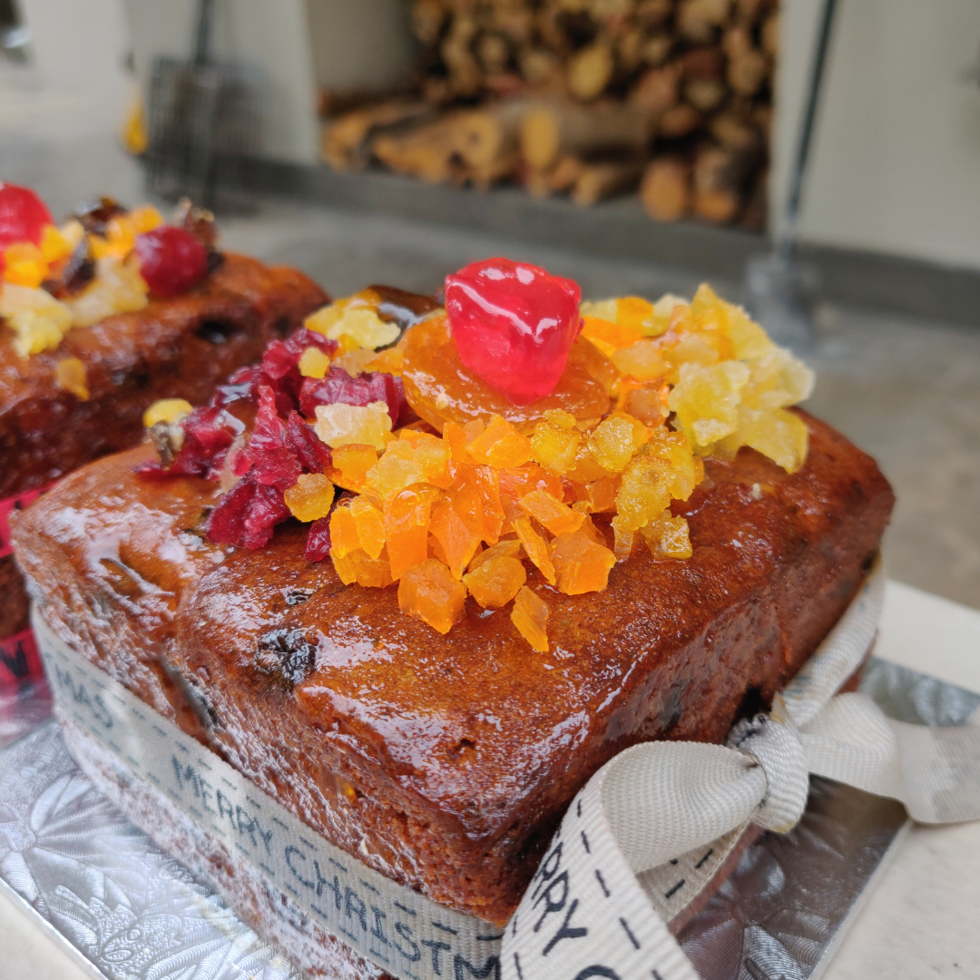 Christmas Cake topped with Glace Fruit