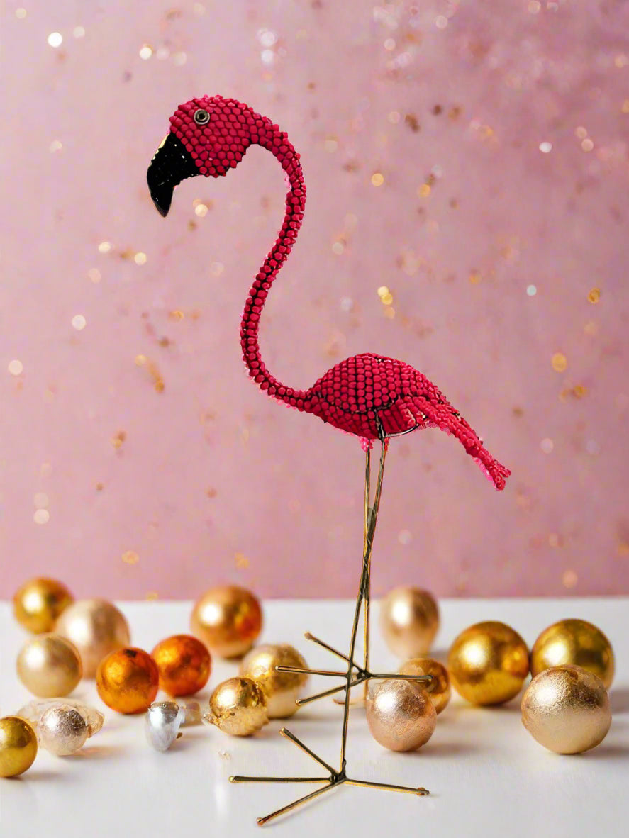 Beaded Pink Flamingo