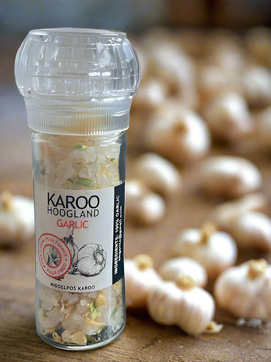 Course Garlic Salt with Grinder, by Karoo Hoogland