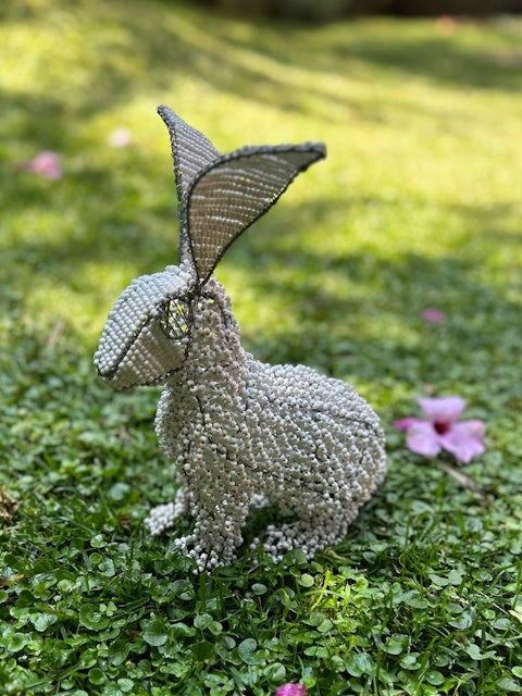 African Bead and Wire Bunny