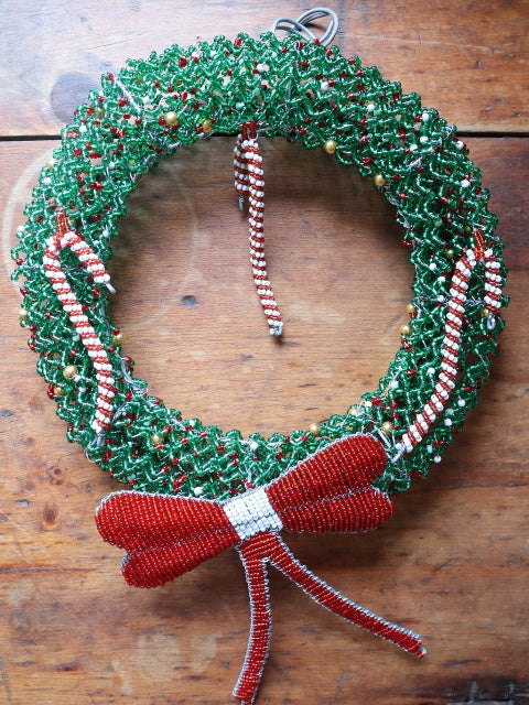 Bead and Wire Christmas Wreath