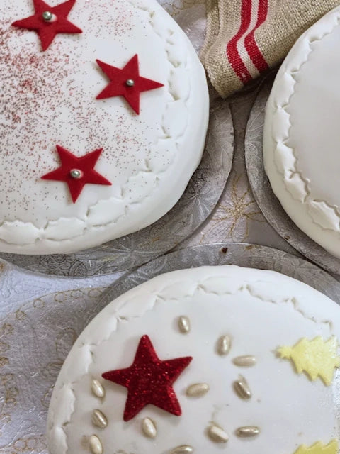 Christmas Cake - Iced with Pettinice and Marzipan with Detail