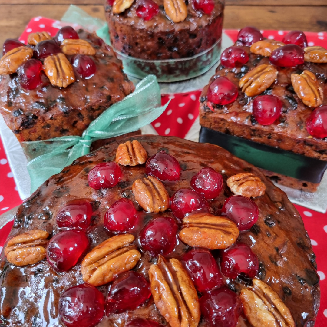 Christmas Cake topped with Glace Fruit
