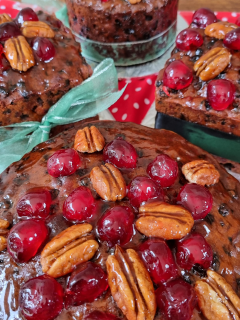 Christmas Cake topped with Glace Fruit