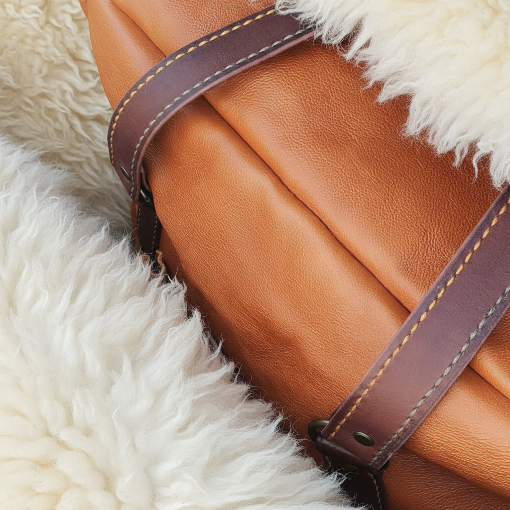 Hand Stitched Leather Travel Bag