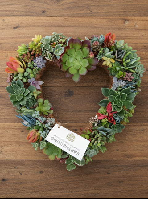 Valentines Wreath, by Earthbound Succulent Designs