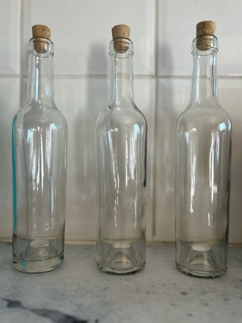 Corked Glass Bottles | Set of 3 | 30cm