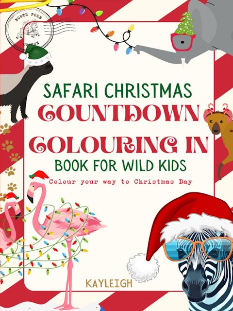 Safari Christmas Countdown Colouring Book | Wildkidsbooksa