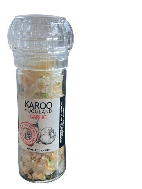 Course Garlic Salt with Grinder, by Karoo Hoogland