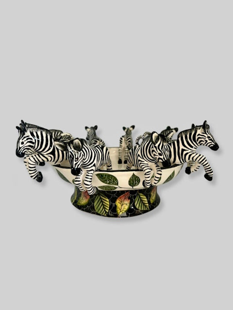 Zebra Carousel Display Bowl | Nkwe Ceramics by All Things Clay