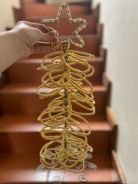 Gold Beaded Christmas Tree