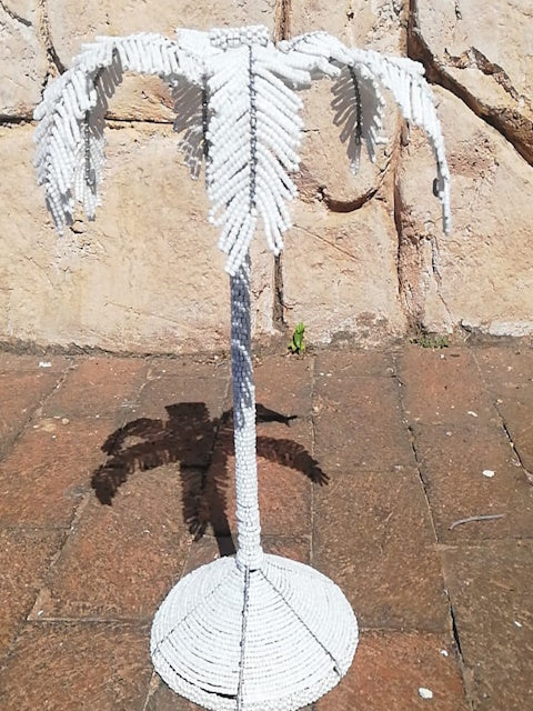 Handcrafted Beaded Palm Tree Candle Holder | Truffle Pig Pantry