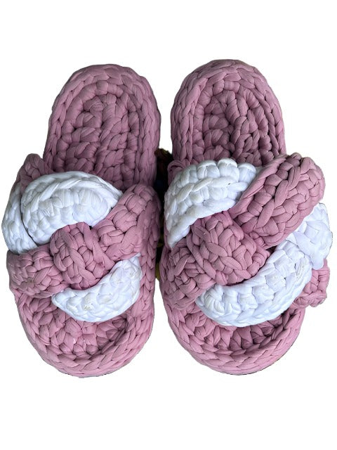 Crochet T-Shirt Yarn Slippers