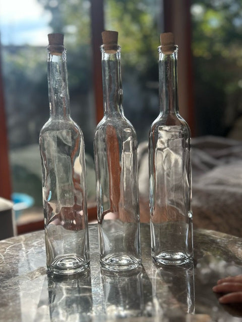 Corked Glass Bottles | Set of 3 | 35cm