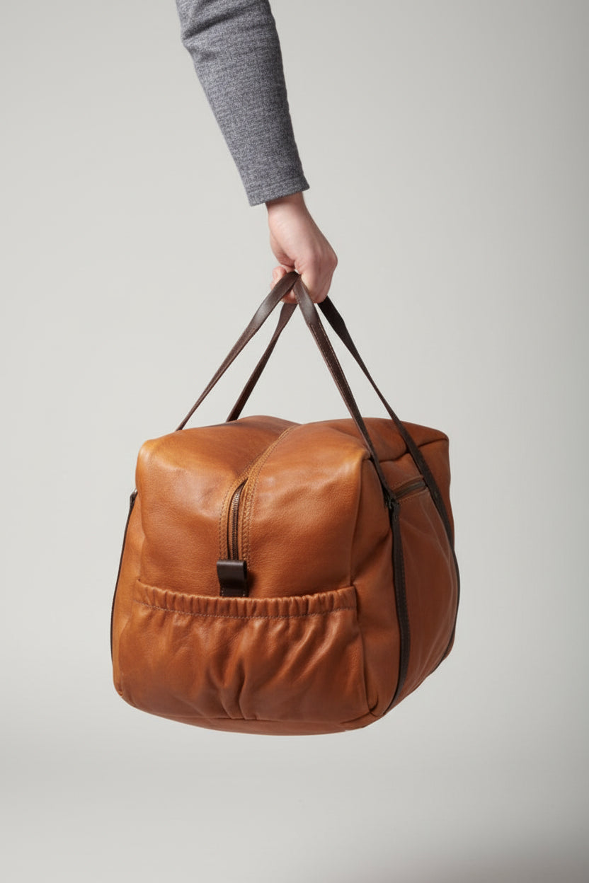 Hand Stitched Leather Travel Bag