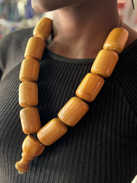 Chunky Wooden Bead Necklace