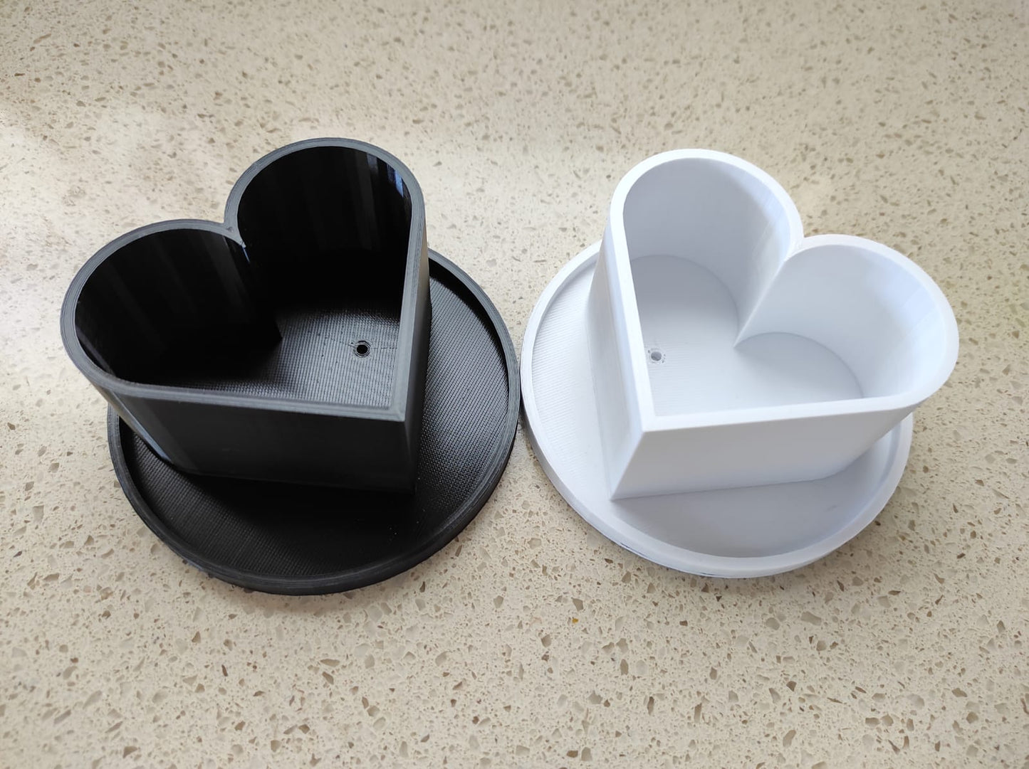 Plant based plastic planters with drip tray