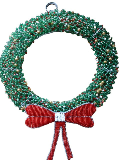 Bead and Wire Christmas Wreath